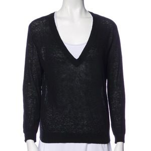 Parrish Navy V-neck sweater size small